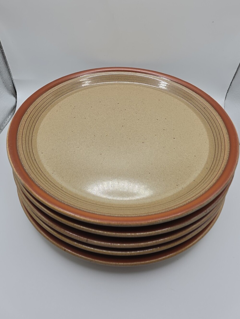 Vintage Mikasa Country Cabin Ben Seibel Potters Art 8” 5 Salad Plates EXCELLENT